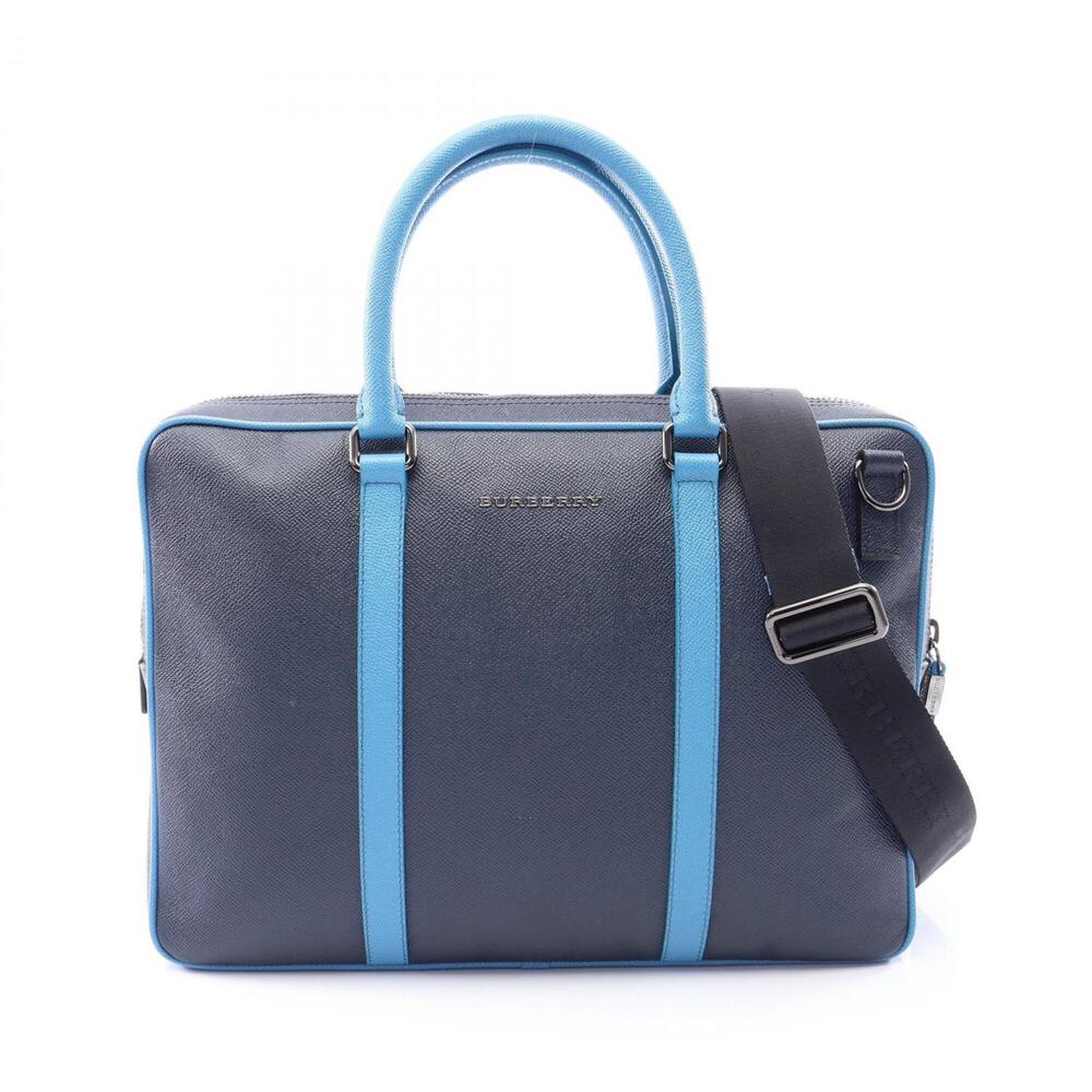 Burberry 2-way Business Bag/Handbag, Leather, Men's, Navy/Blue